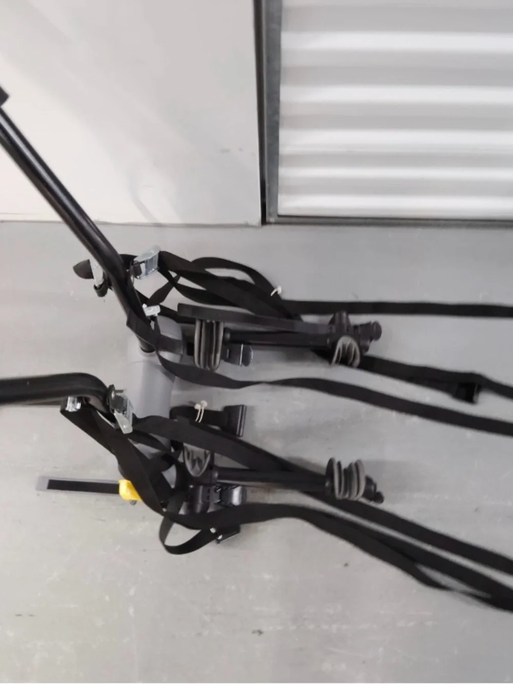 Aris Gray and Black Bike Rack Carrier with Yellow Accent